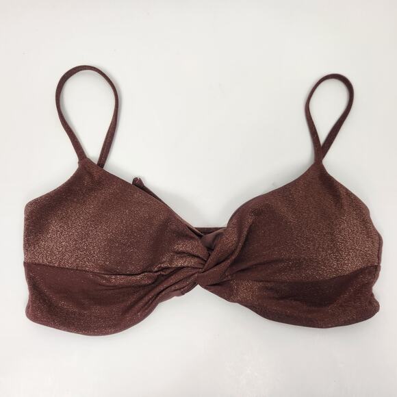 L*Space Shimmer Ringo Bikini Top in Cafe Brown Size Small NWT - Picture 2 of 6